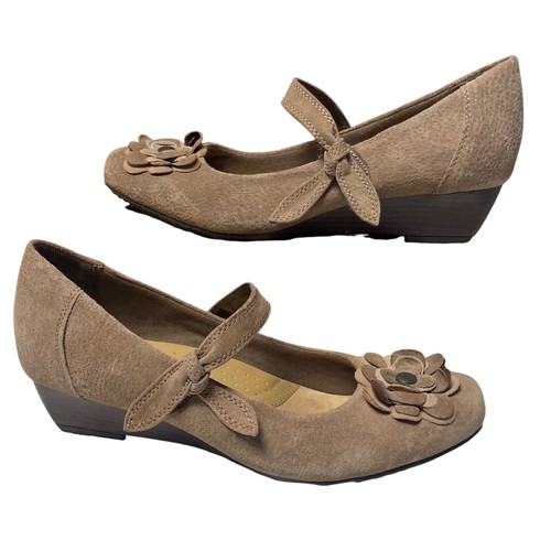 Earth spirit suede wedge tan - earth,